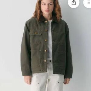 Tna Women's Barnett Chore Jacket in Dark Olive size Small